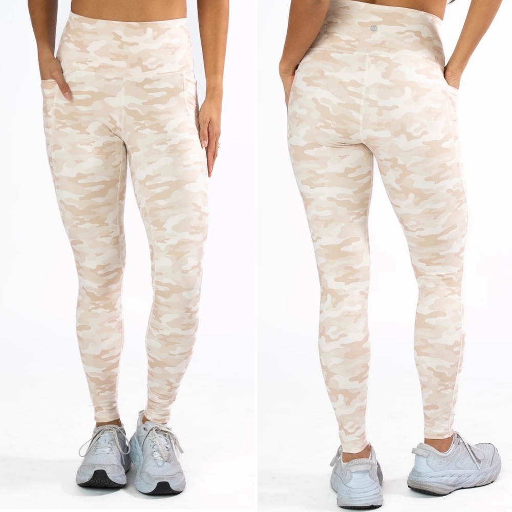 Senita Athletics Shakti Leggings, Latte Camo, Medium
